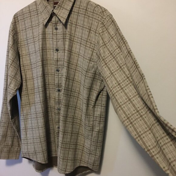 Hathaway Faux Suede Plaid Button Down Dress Shirt - Picture 8 of 12